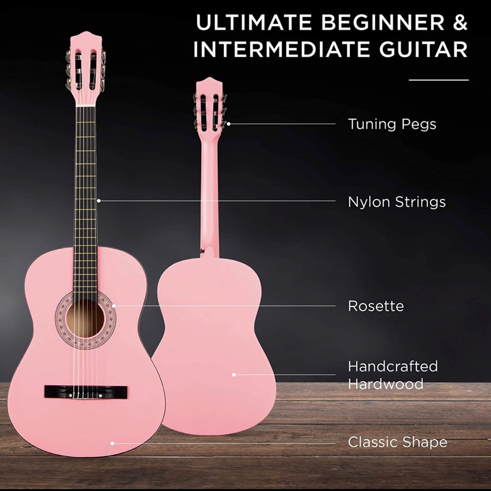 Brand new pink guitar
